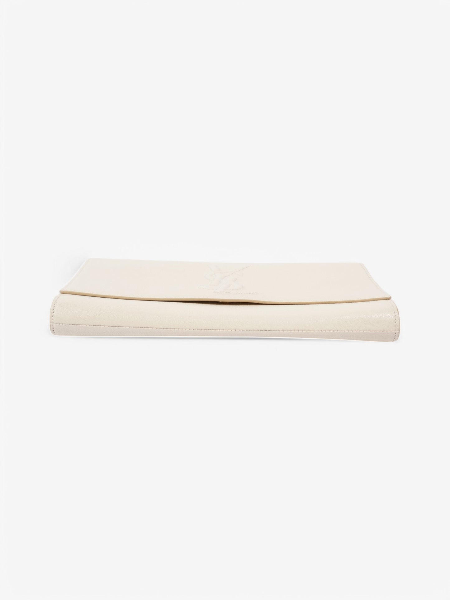 Saint Laurent Belle de Jour Clutch Cream Leather