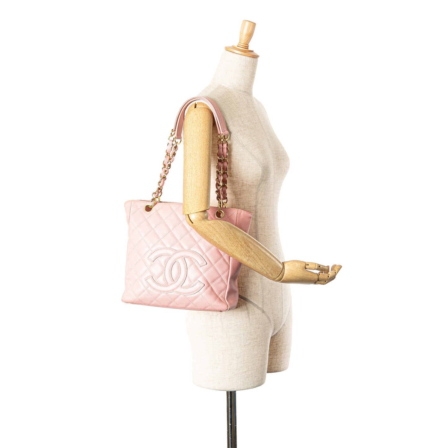 Chanel Caviar Petite Shopping Tote Pink