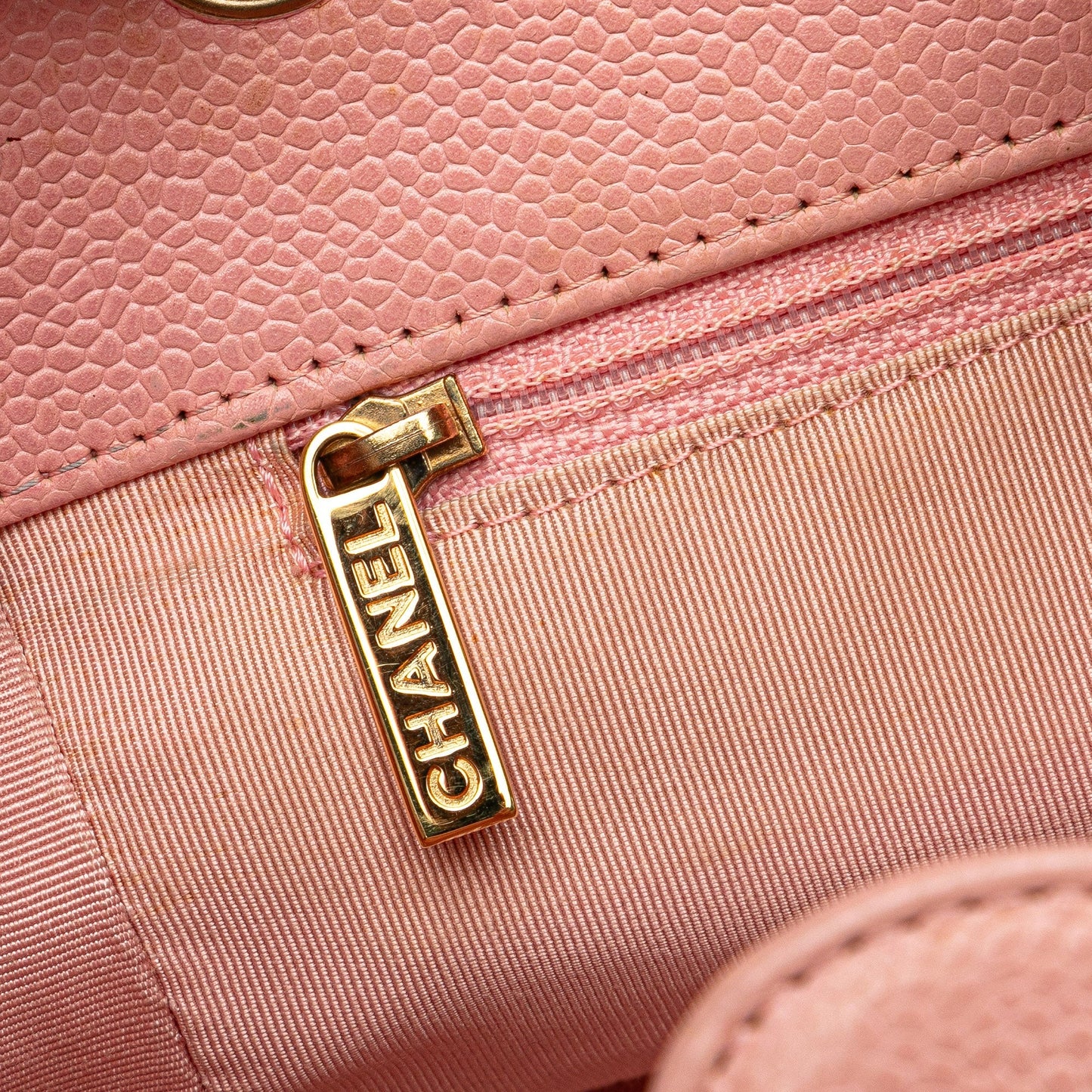 Chanel Caviar Petite Shopping Tote Pink