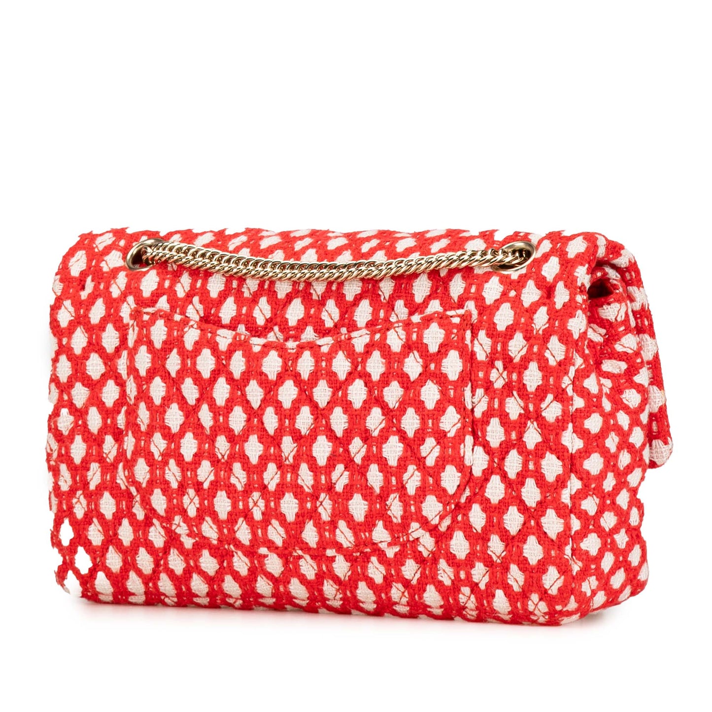 Chanel Jumbo Tweed Double Flap Red