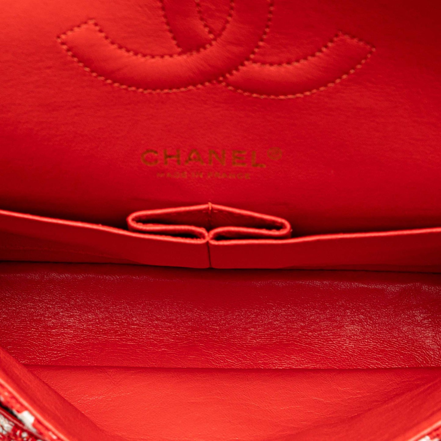 Chanel Jumbo Tweed Double Flap Red
