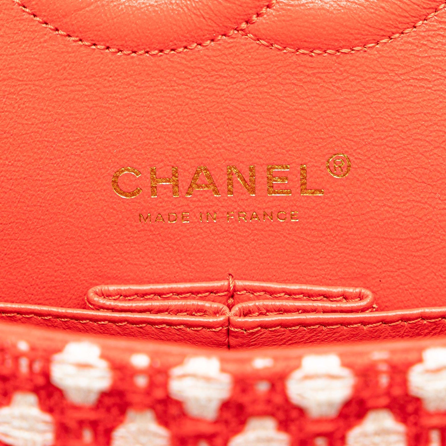 Chanel Jumbo Tweed Double Flap Red