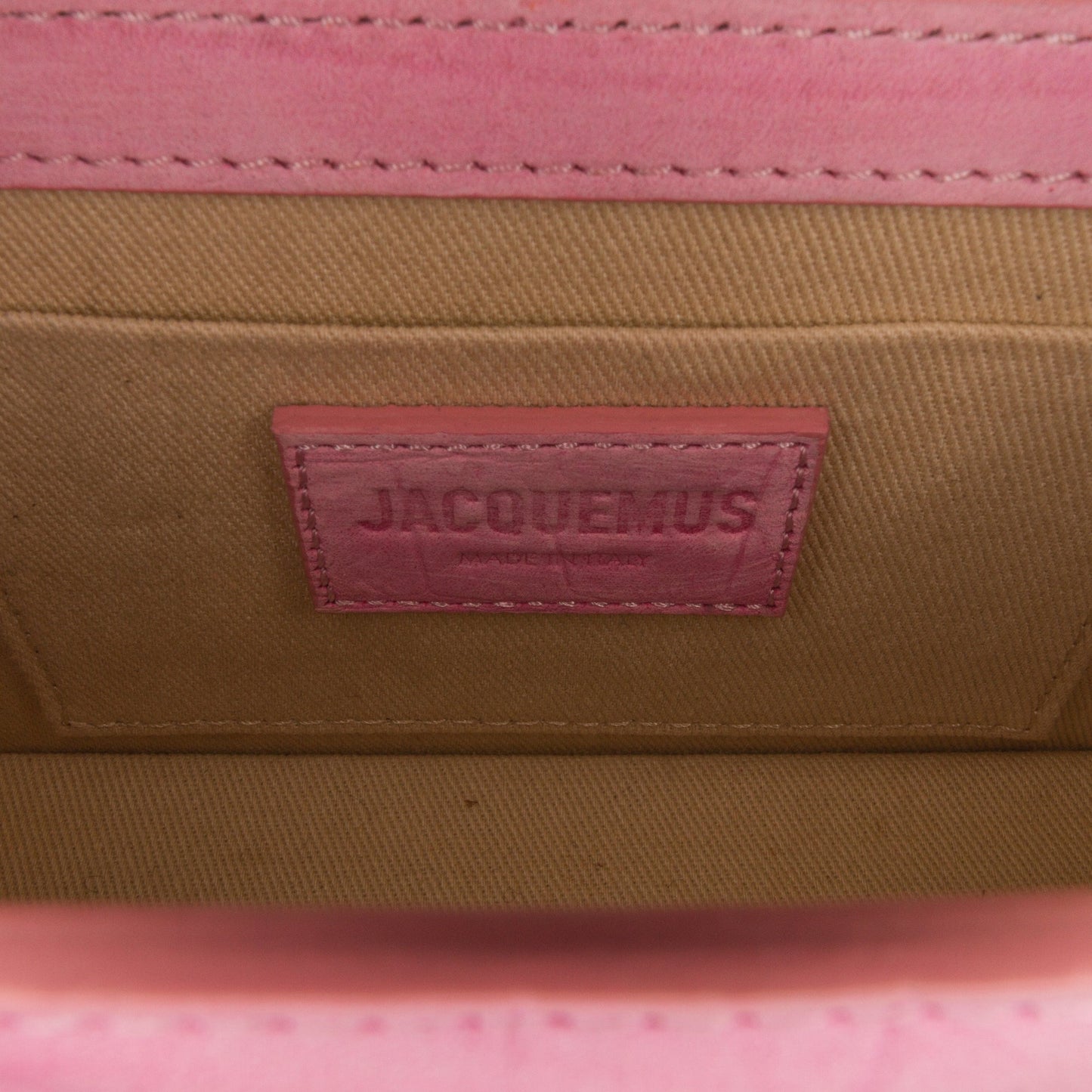 Jacquemus Suede Embossed Le Chiquito Long Pink