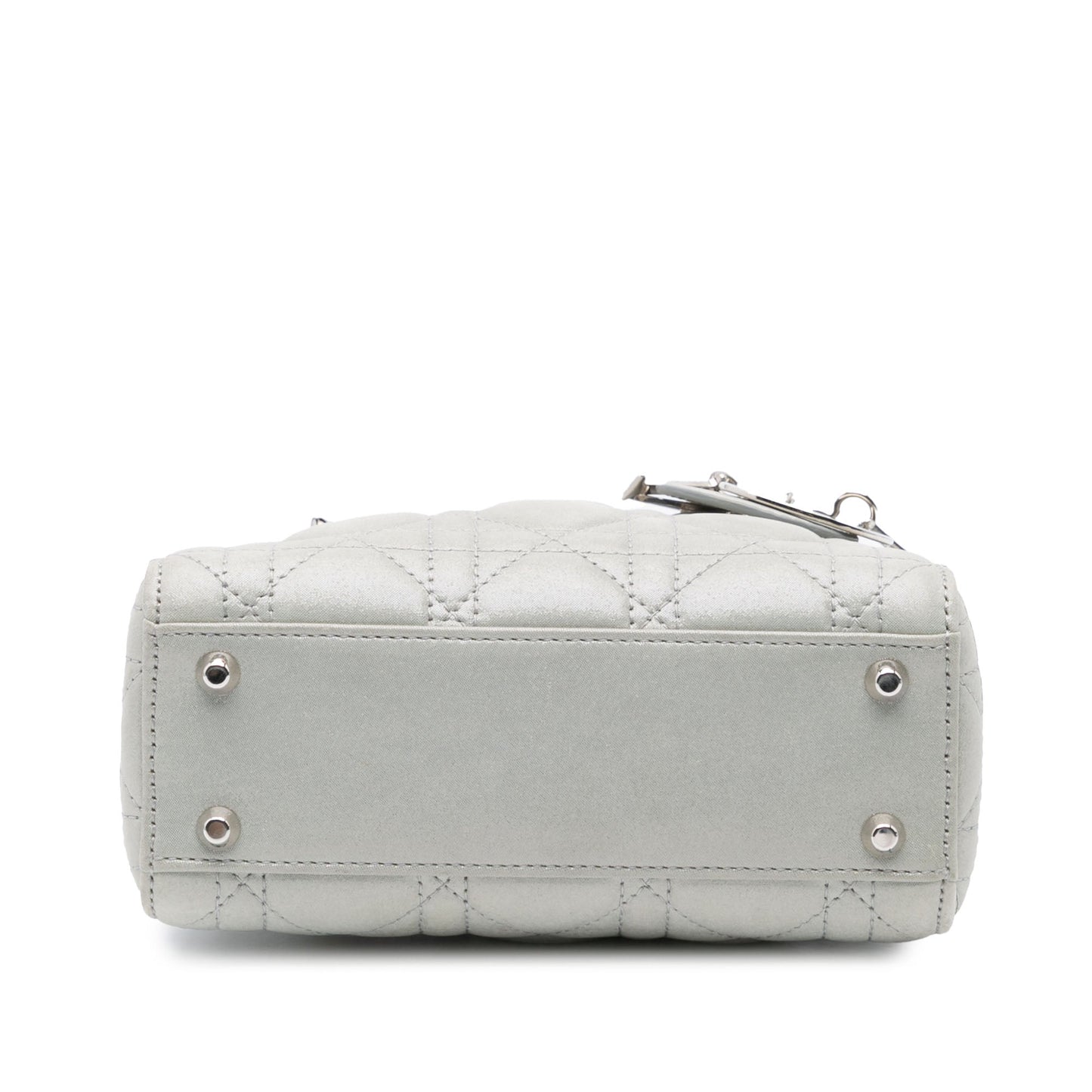 Dior Mini Iridescent Lambskin Cannage Lady Dior Gray