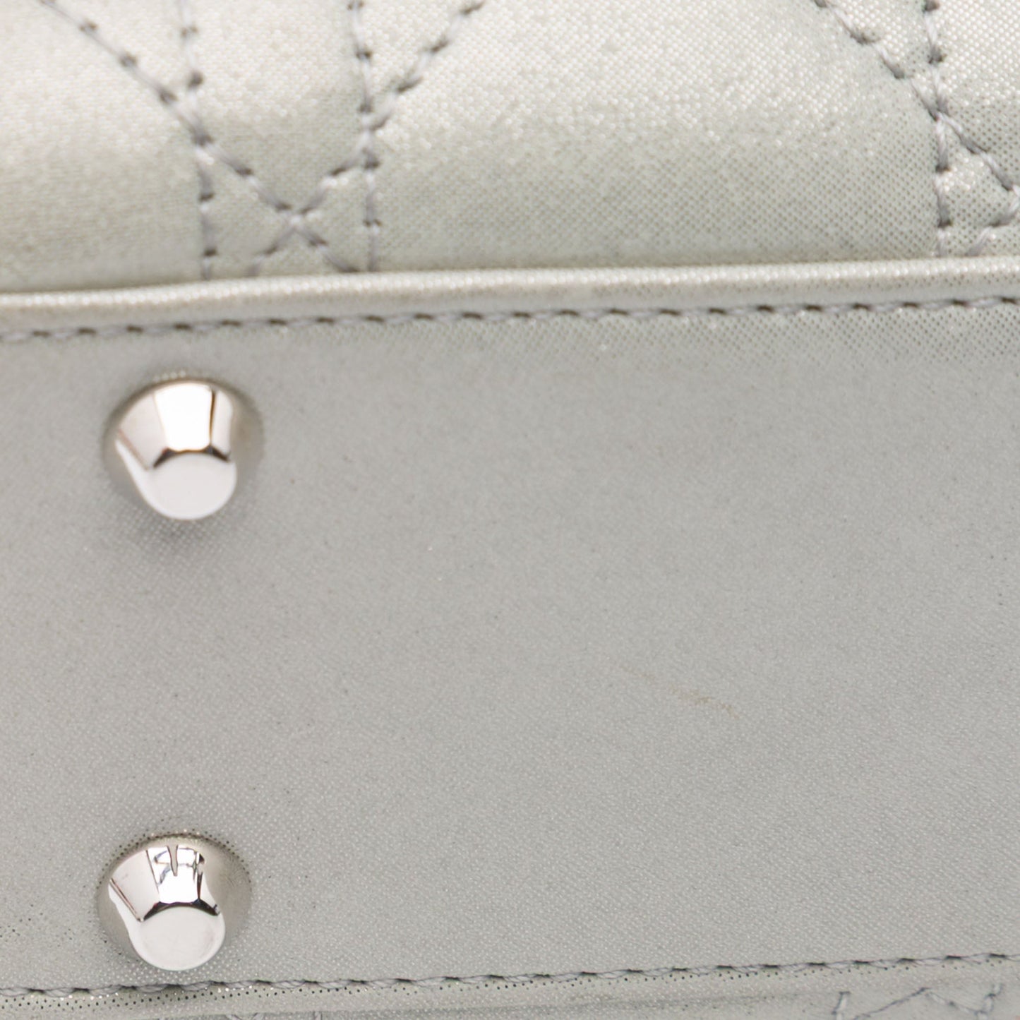 Dior Mini Iridescent Lambskin Cannage Lady Dior Gray