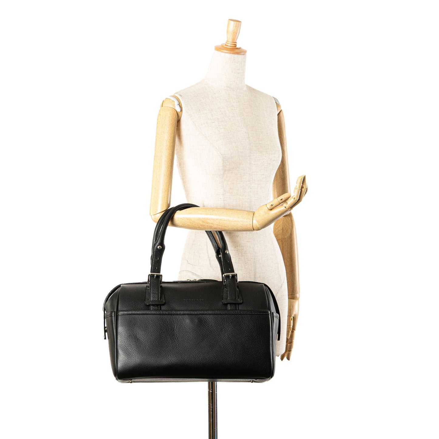Burberry Leather Boston Bag Black