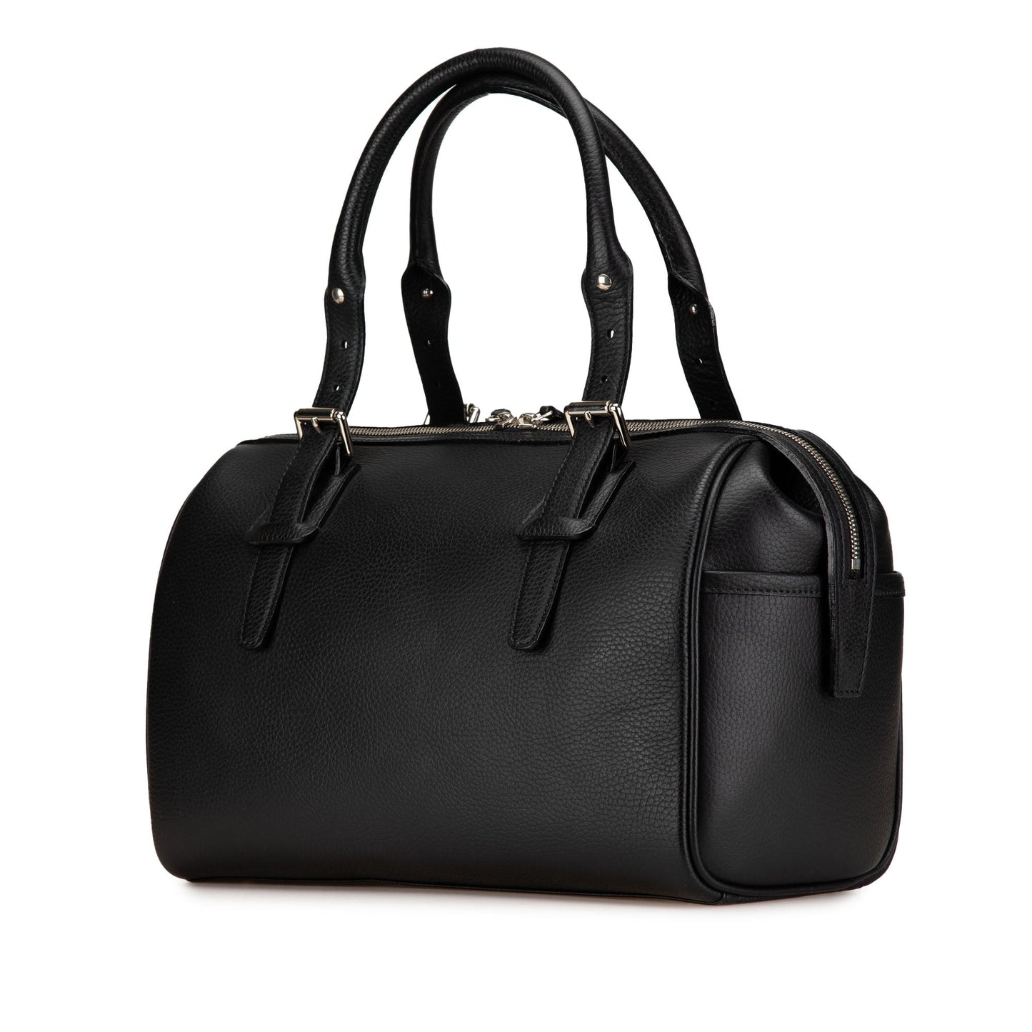 Burberry Leather Boston Bag Black