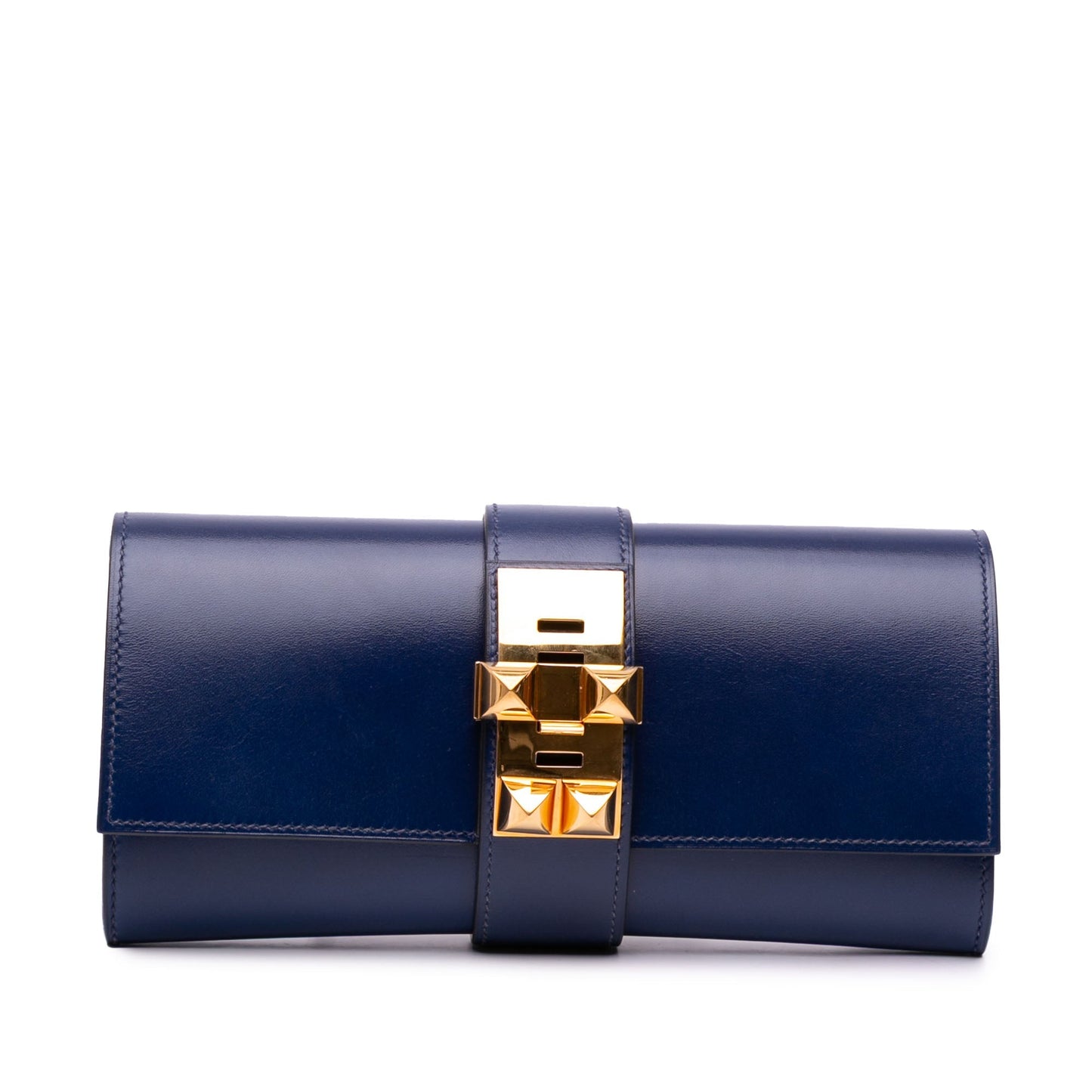 Hermès Tadelakt Medor Clutch 23 Blue