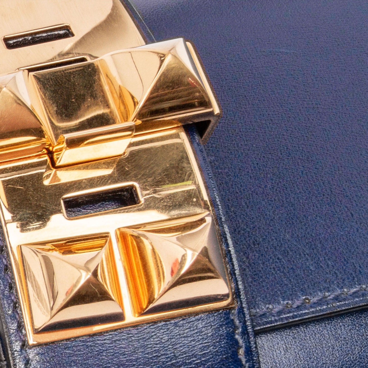Hermès Tadelakt Medor Clutch 23 Blue