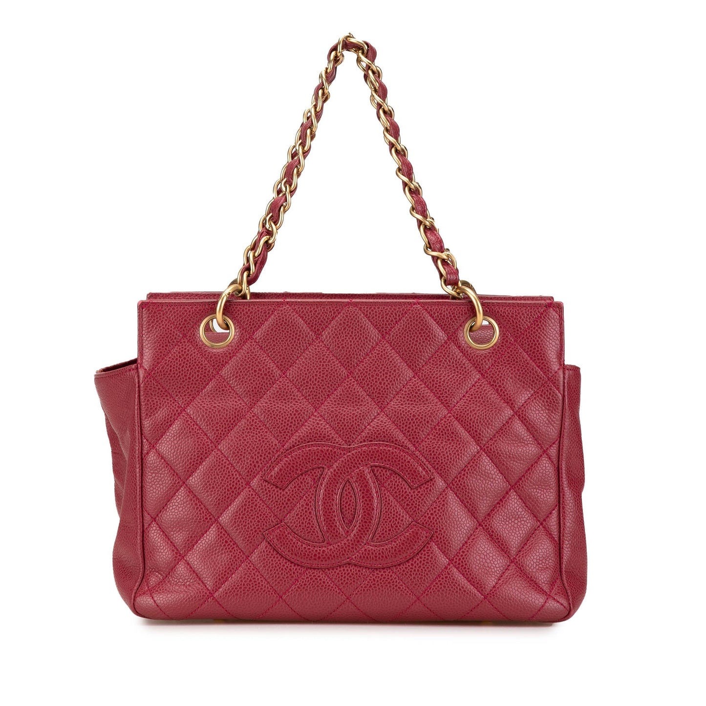 Chanel Caviar Grand Shopping Tote Red