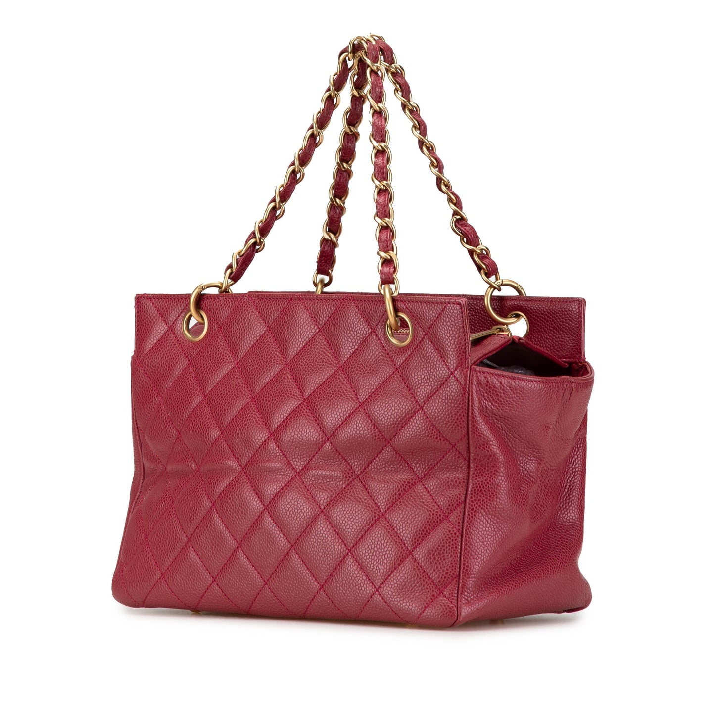Chanel Caviar Grand Shopping Tote Red