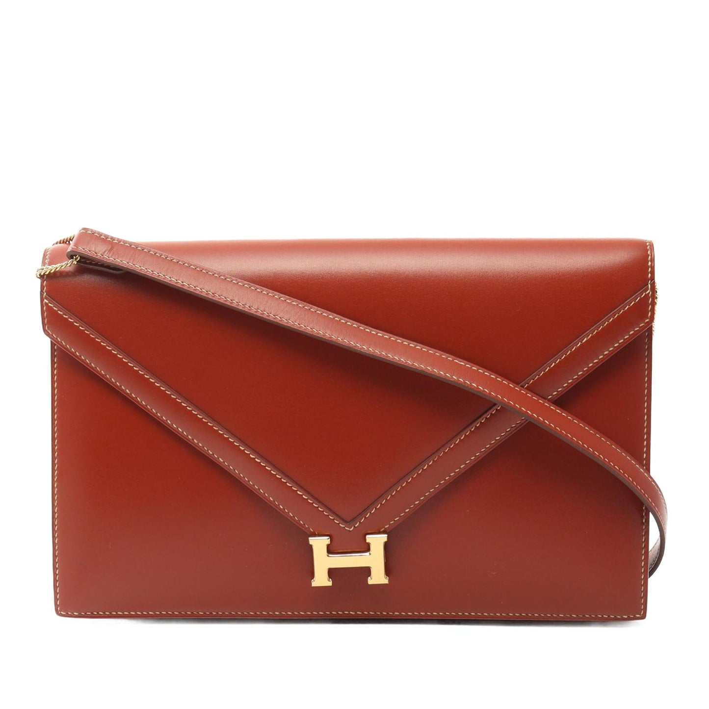 Hermès Box Calf Lydie Clutch Brown