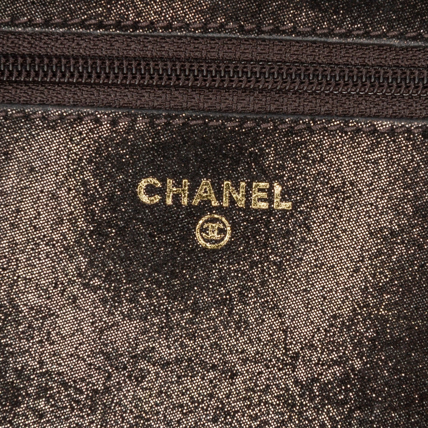 Chanel Metiers dâ€™Art Quilted Iridescent Lambskin Tartan Button Wallet On Chain Brown