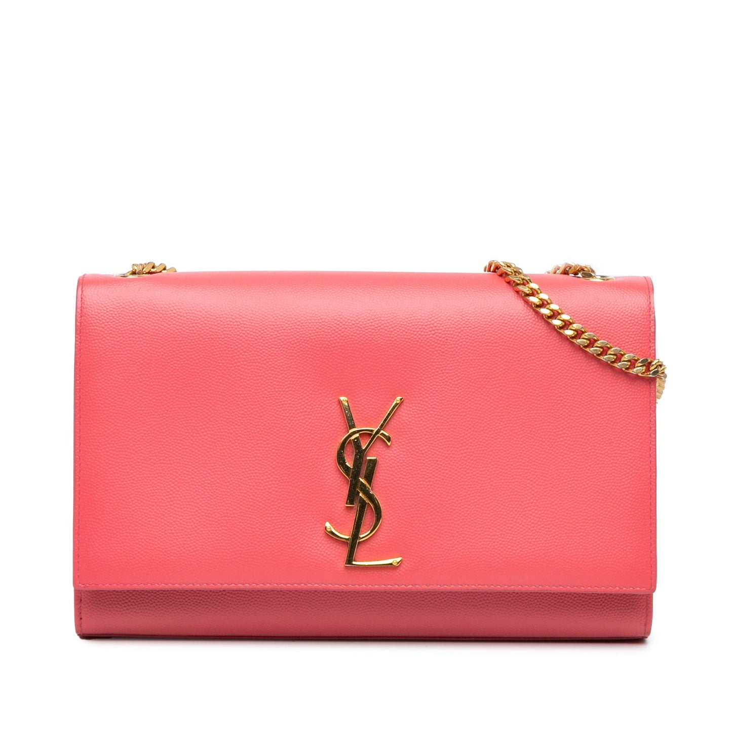 Saint Laurent Medium Grain De Poudre Monogram Kate Crossbody Pink