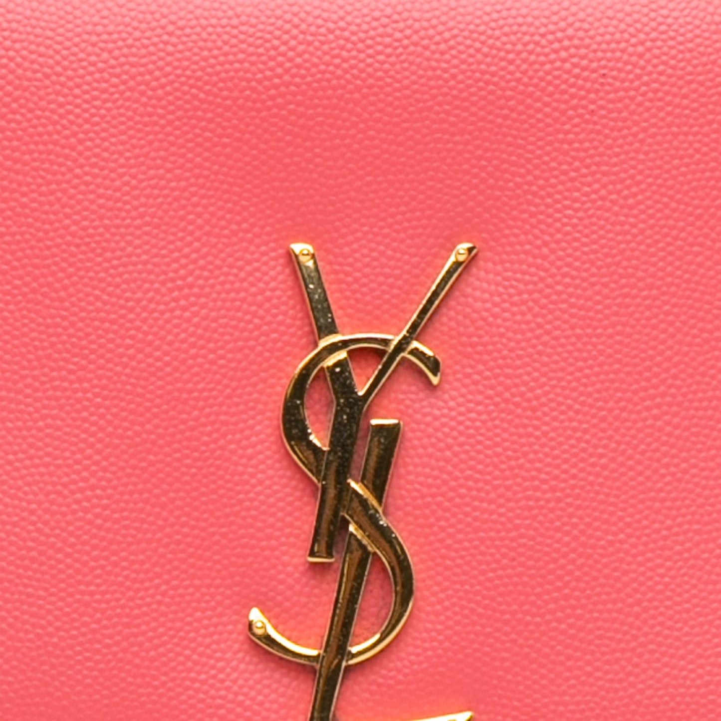 Saint Laurent Medium Grain De Poudre Monogram Kate Crossbody Pink
