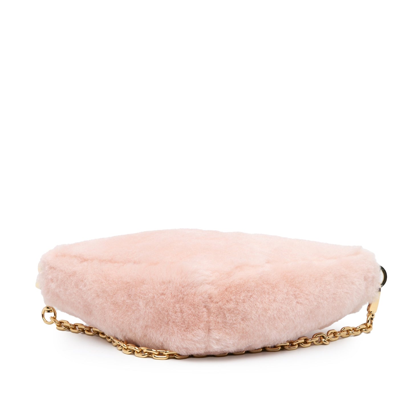 Prada Mini Shearling Triangle Satchel Pink