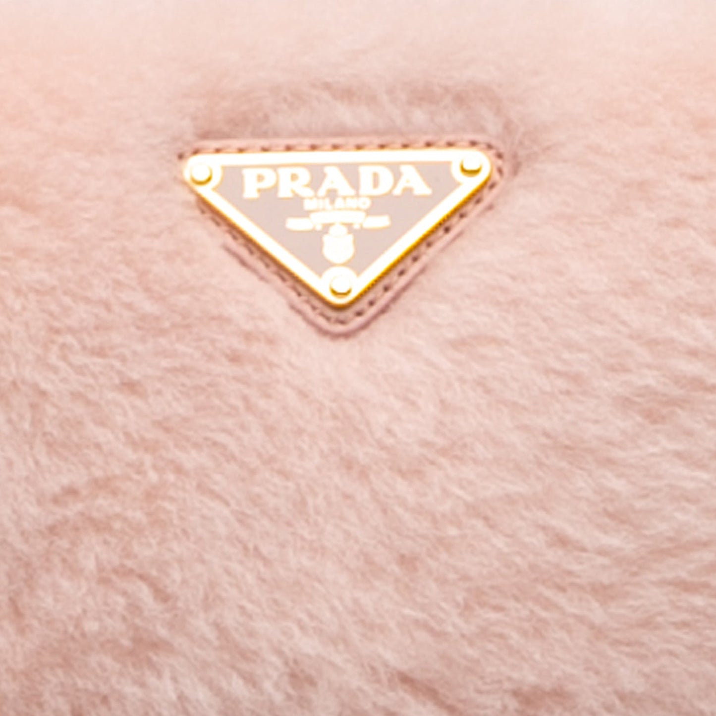 Prada Mini Shearling Triangle Satchel Pink
