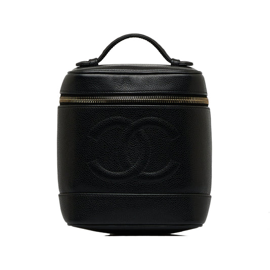 Chanel CC Caviar Vanity Bag Black