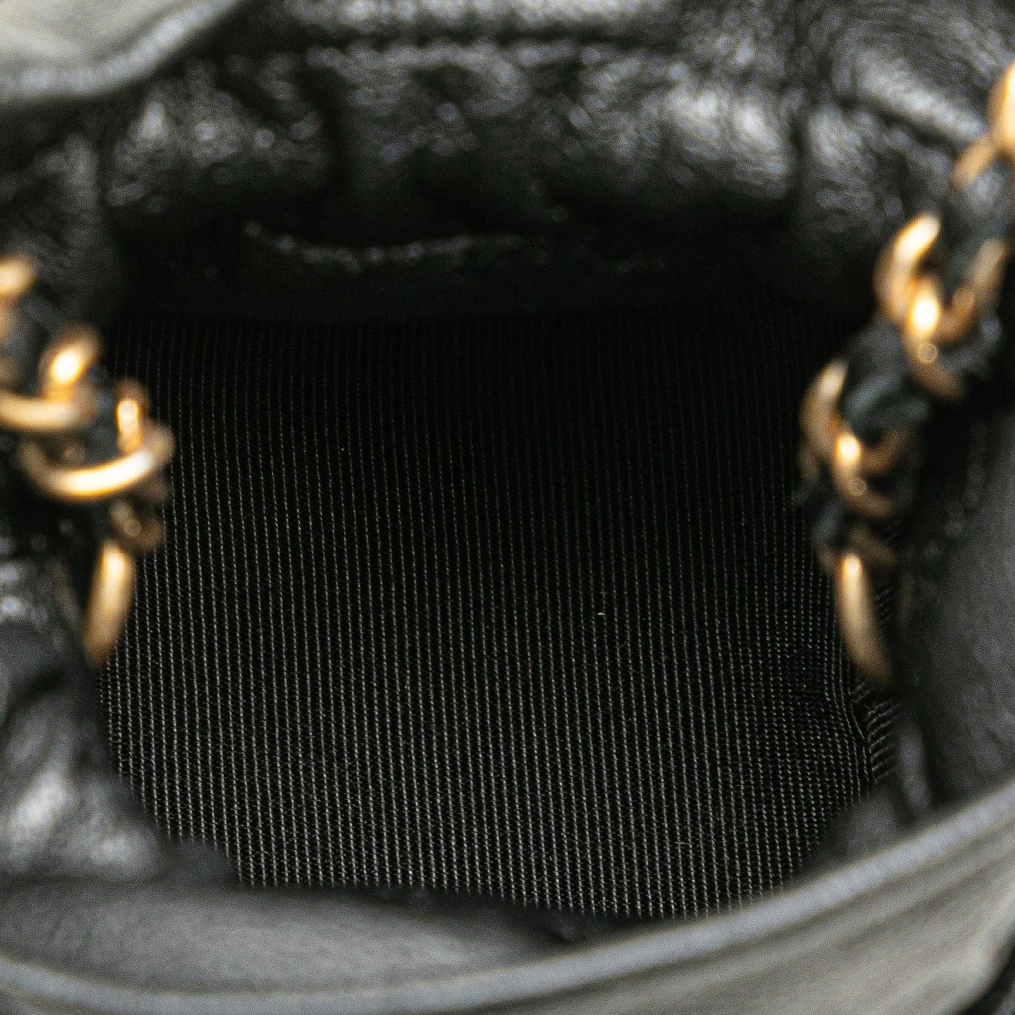Chanel Mini Quilted Calfskin Drawstring Bucket Bag Black