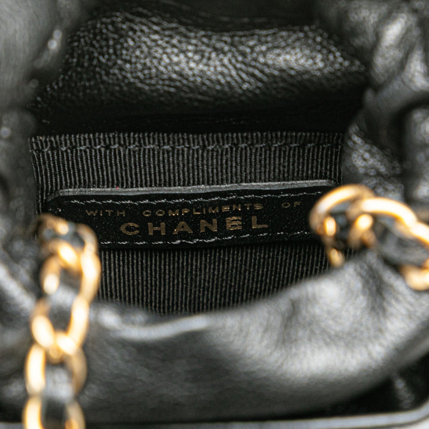 Chanel Mini Quilted Calfskin Drawstring Bucket Bag Black