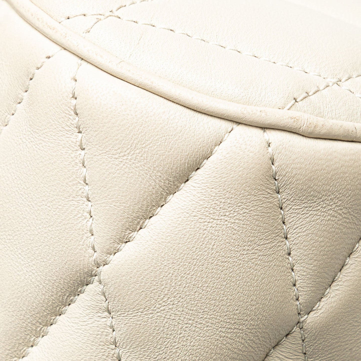 Saint Laurent Mini Quilted Lambskin Sade Tube Bag White