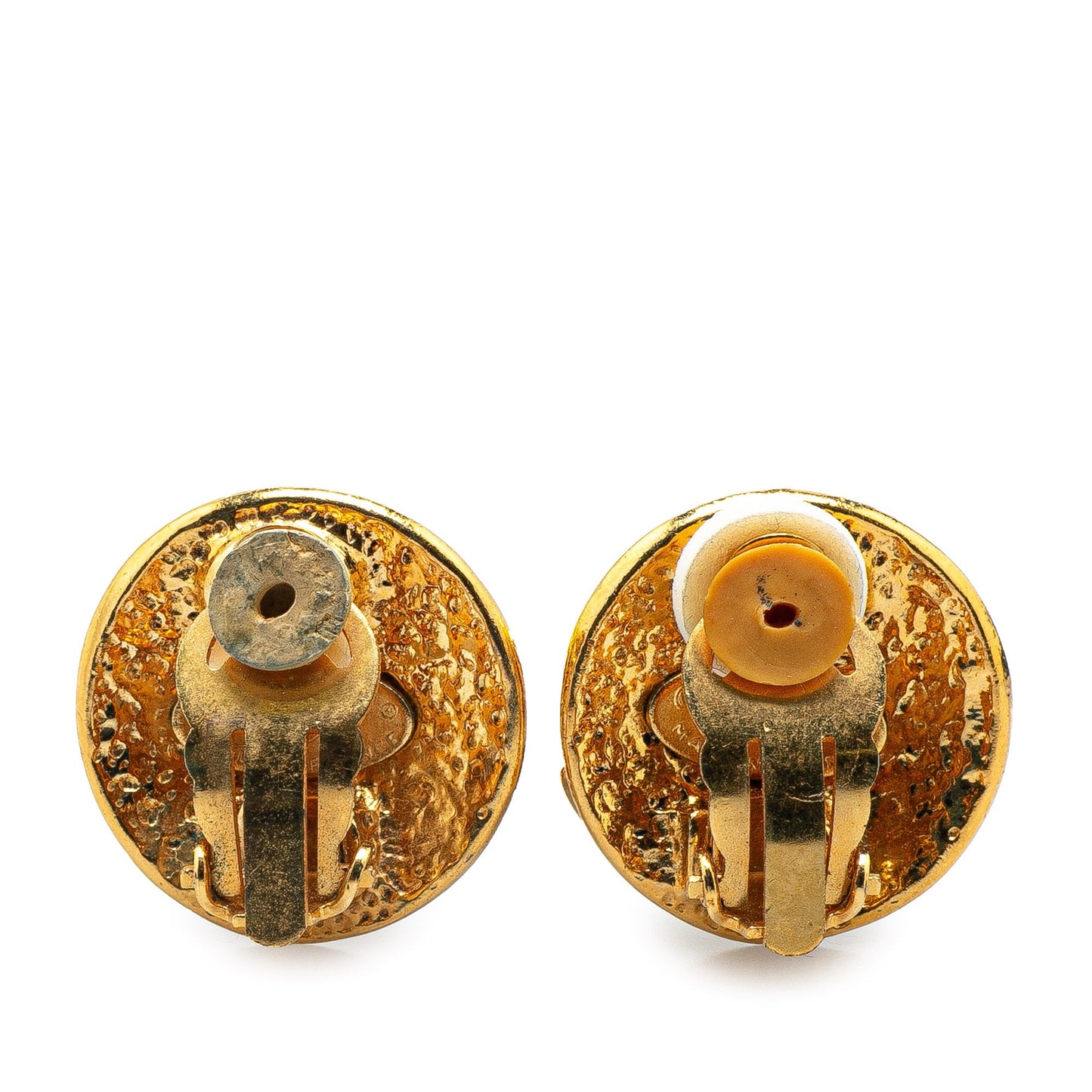 Chanel Gold Plated CC Clip on Earrings Gold