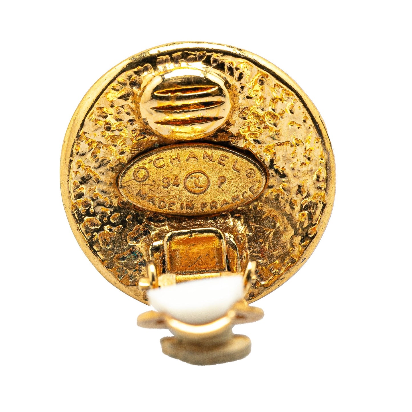 Chanel Gold Plated CC Clip on Earrings Gold