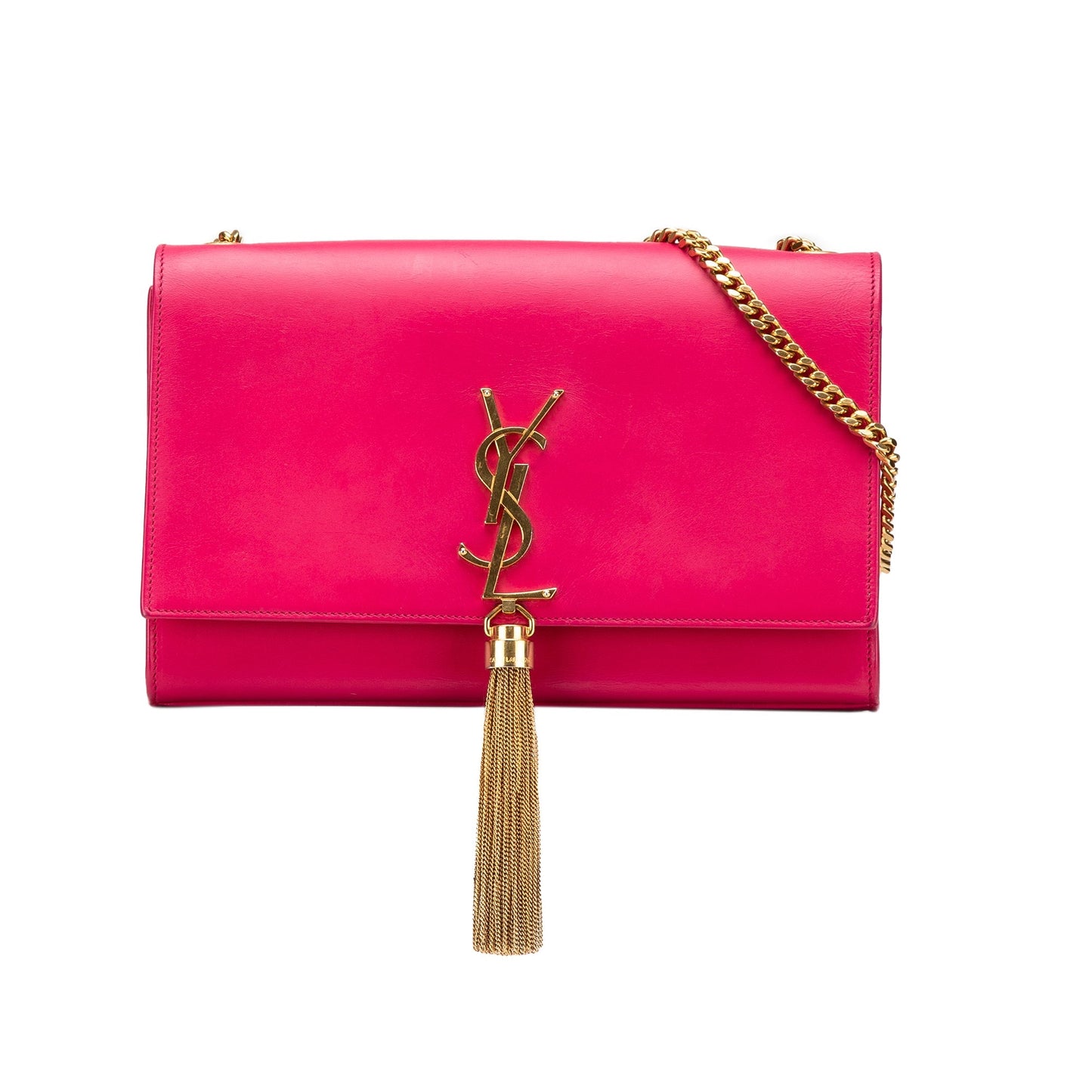 Saint Laurent Medium Smooth Calfskin Classic Monogram Kate Tassel Crossbody Pink