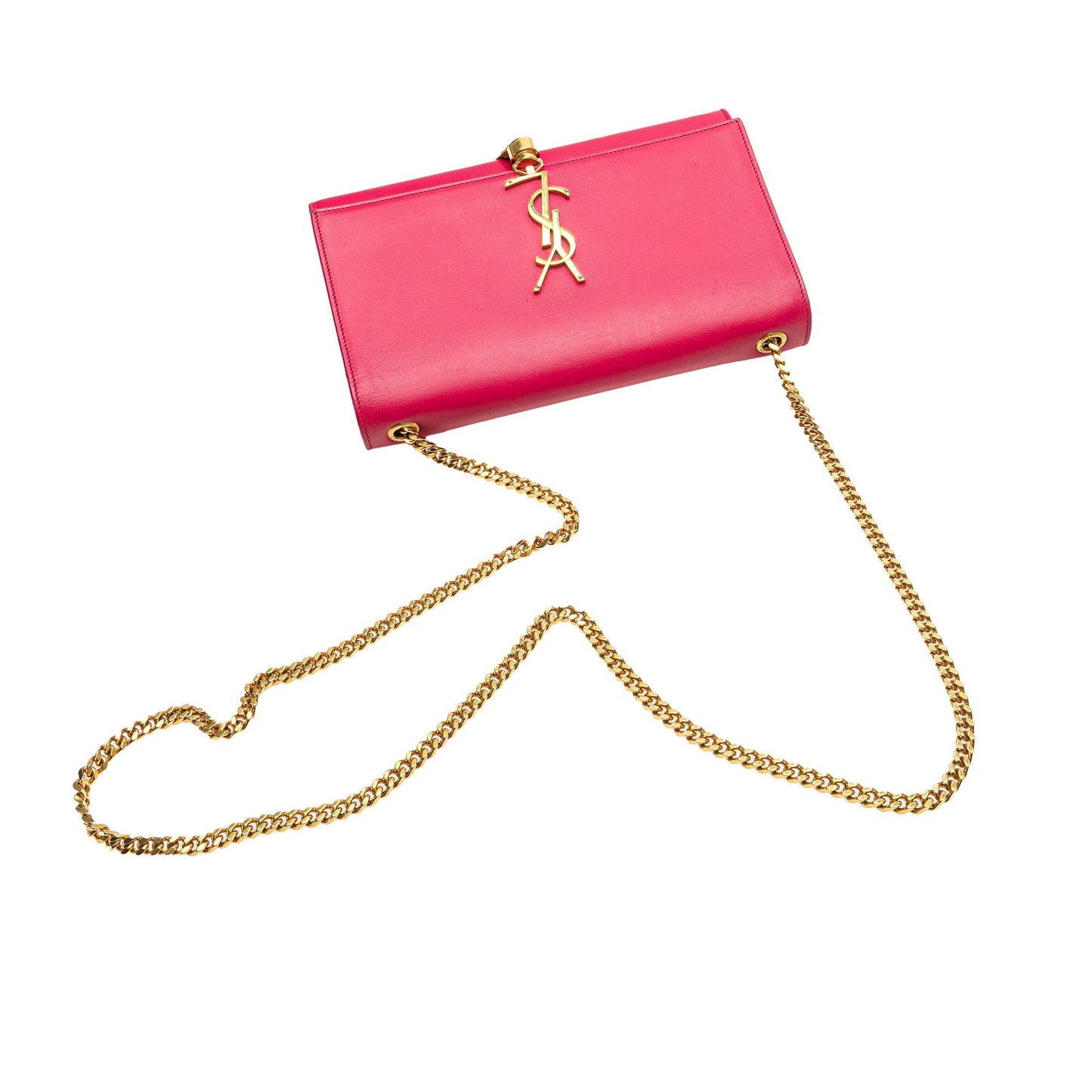 Saint Laurent Medium Smooth Calfskin Classic Monogram Kate Tassel Crossbody Pink
