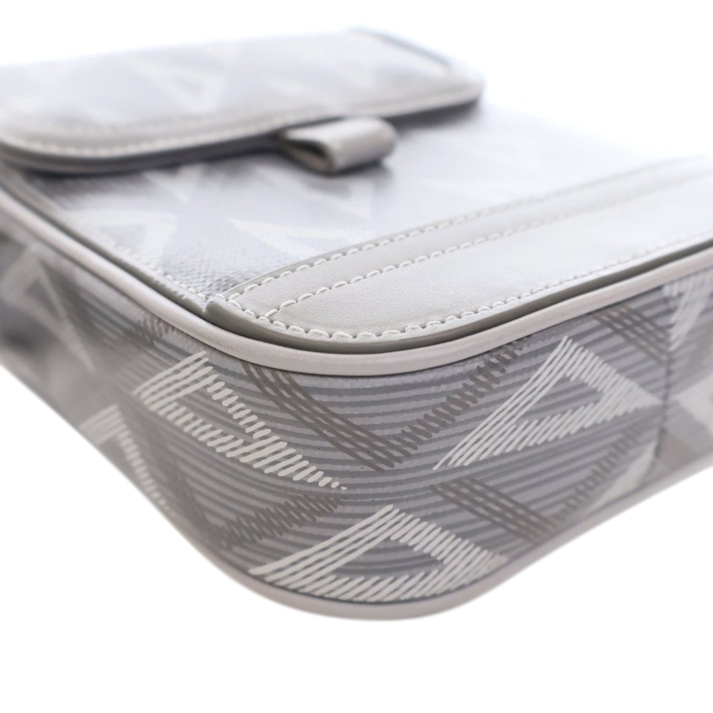 Dior Coated Canvas CD Diamond Hit The Road Vertical Wallet On Strap Gray