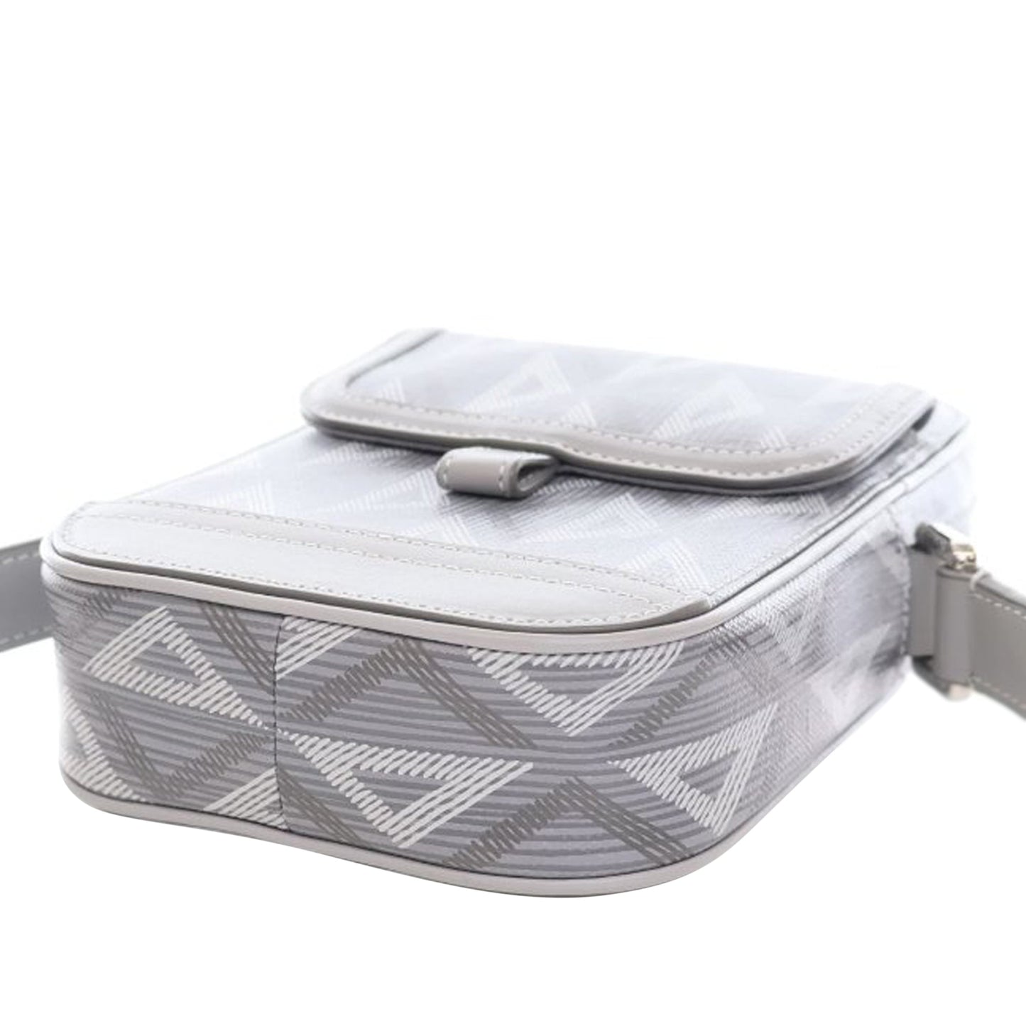 Dior Coated Canvas CD Diamond Hit The Road Vertical Wallet On Strap Gray
