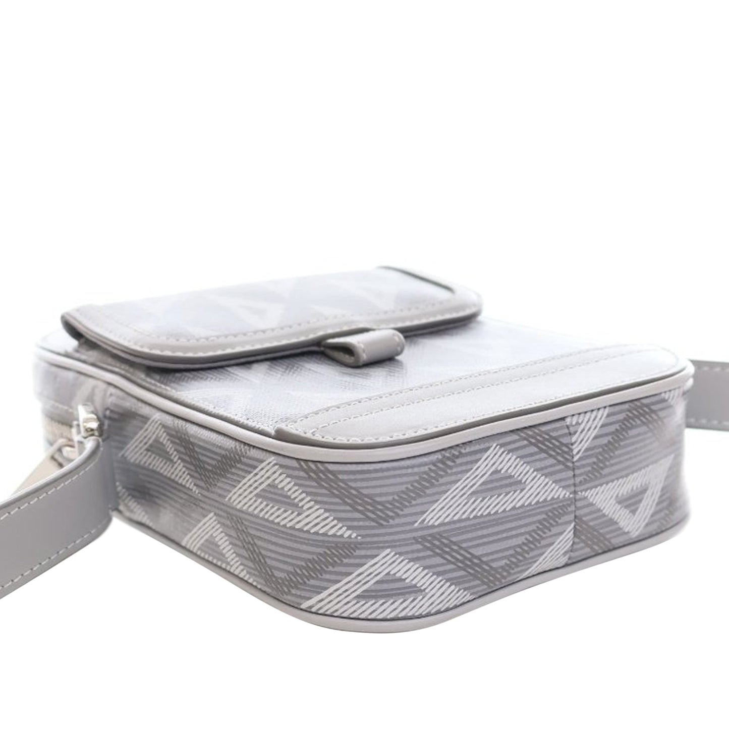 Dior Coated Canvas CD Diamond Hit The Road Vertical Wallet On Strap Gray