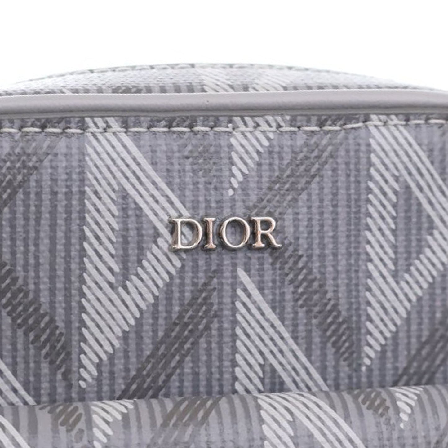 Dior Coated Canvas CD Diamond Hit The Road Vertical Wallet On Strap Gray