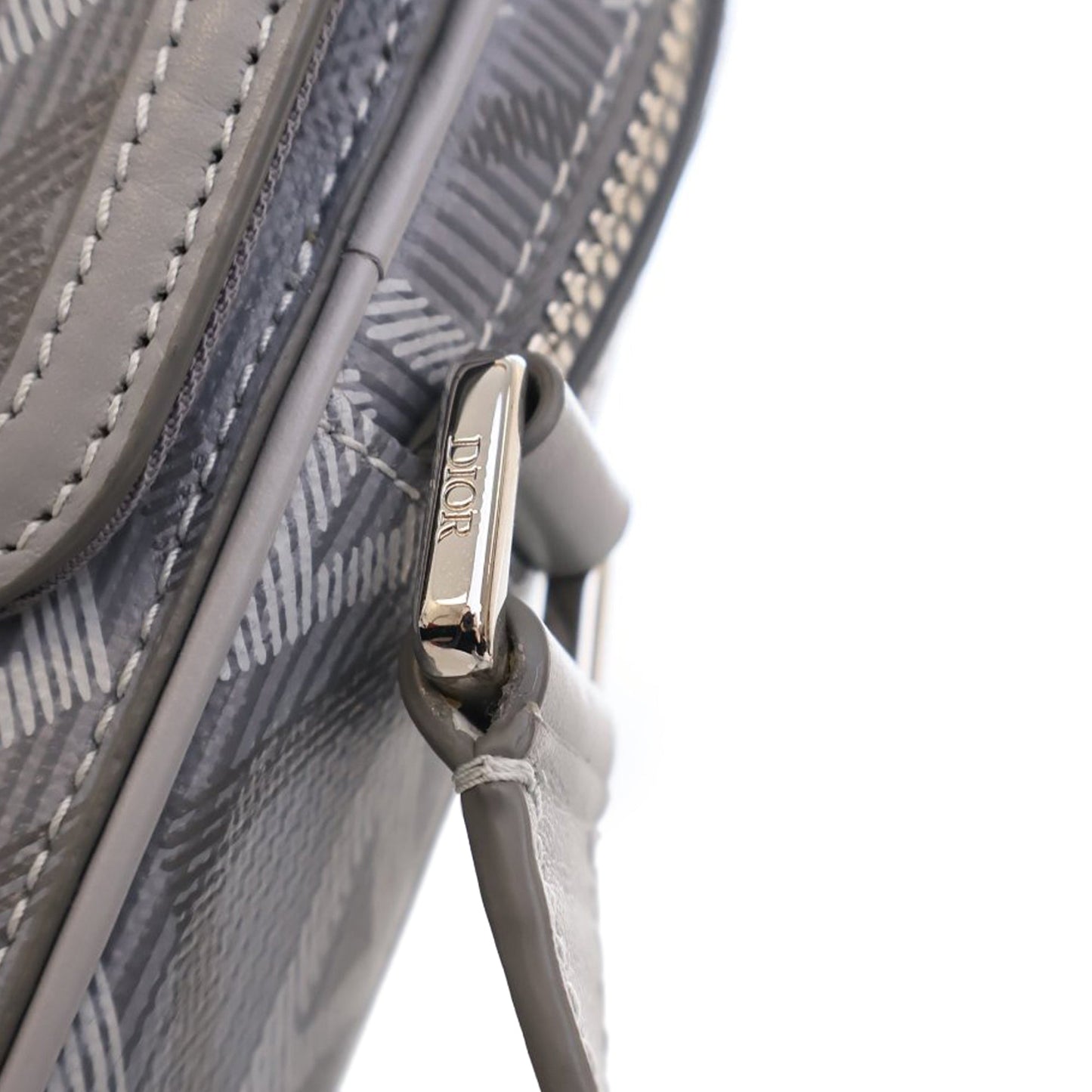 Dior Coated Canvas CD Diamond Hit The Road Vertical Wallet On Strap Gray