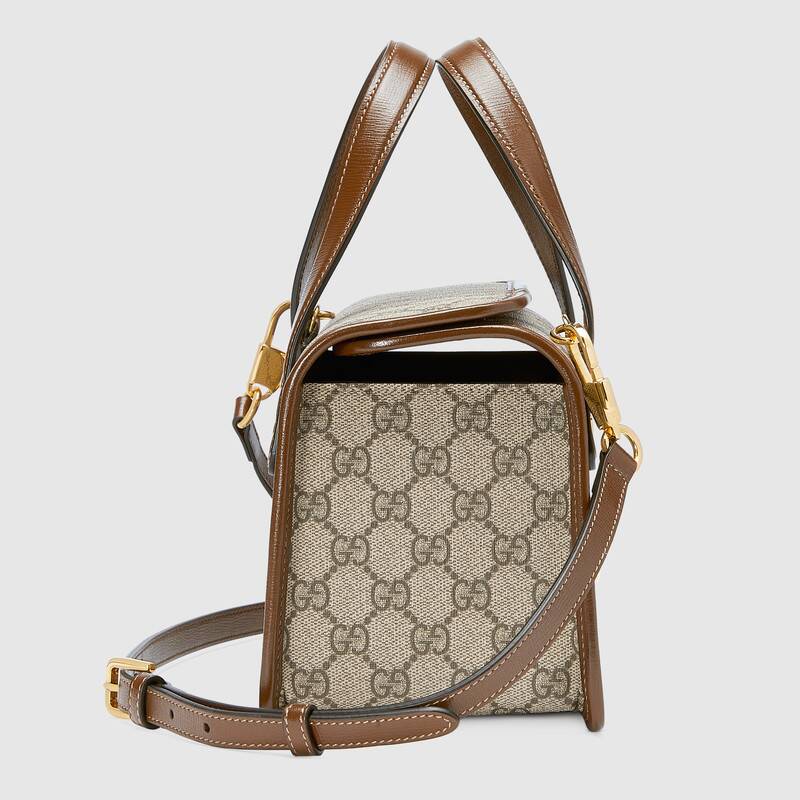 Gucci Horsebit 1955 Mini Top Handle Bag Brown Leather