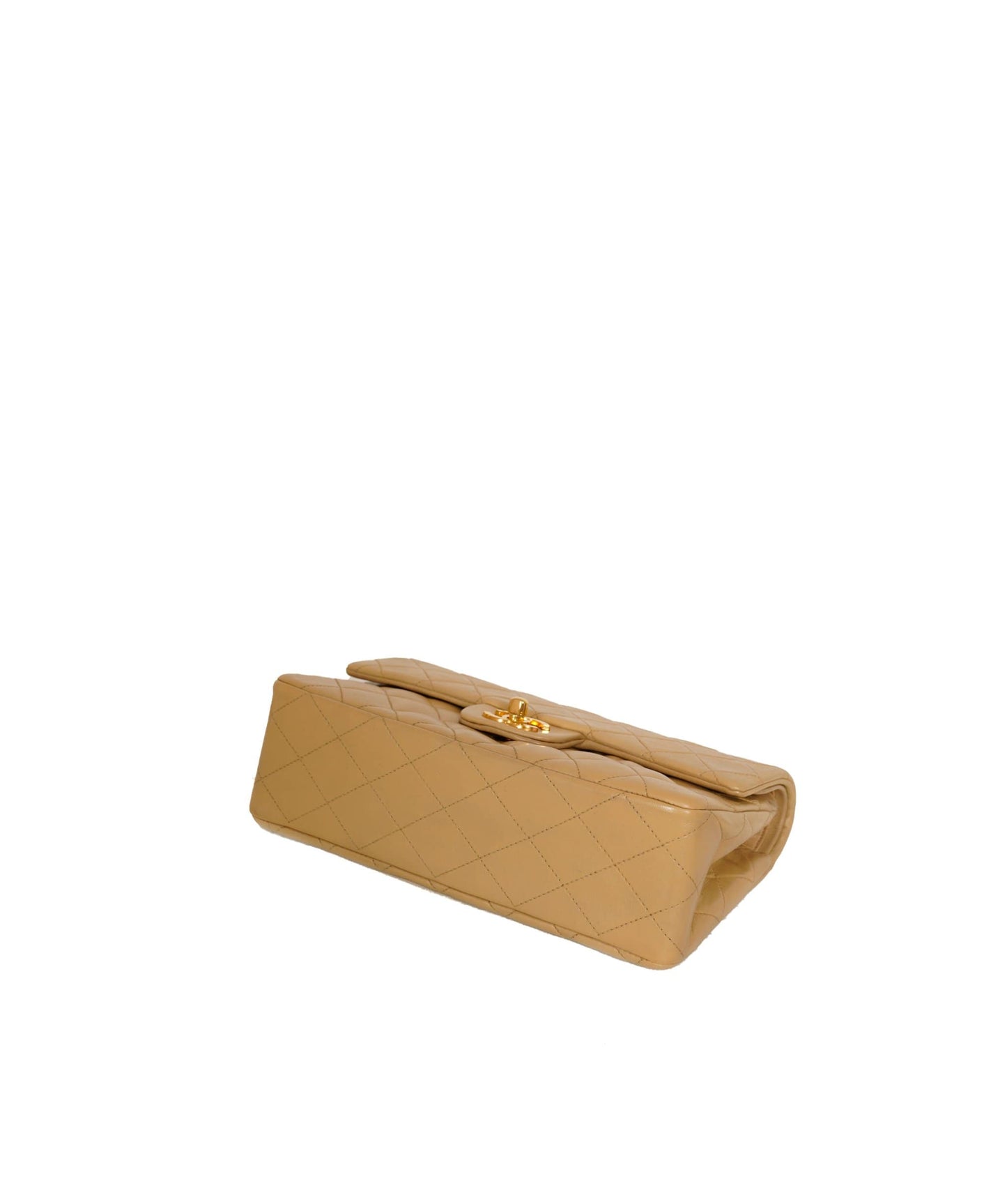 Chanel Vintage Coco Model Beige 9" Small Classic Flap Bag AWL1439