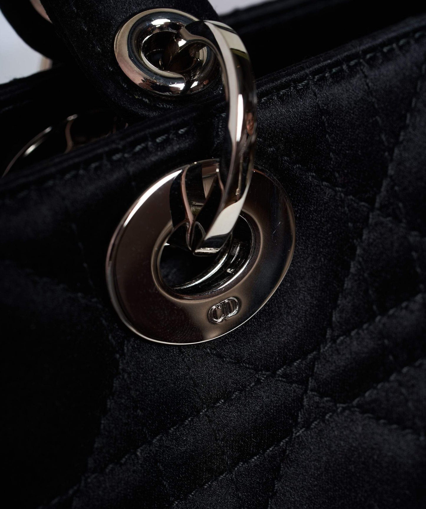 Christian Dior Black Cannage Top Handle Bag GHW  AGL1036