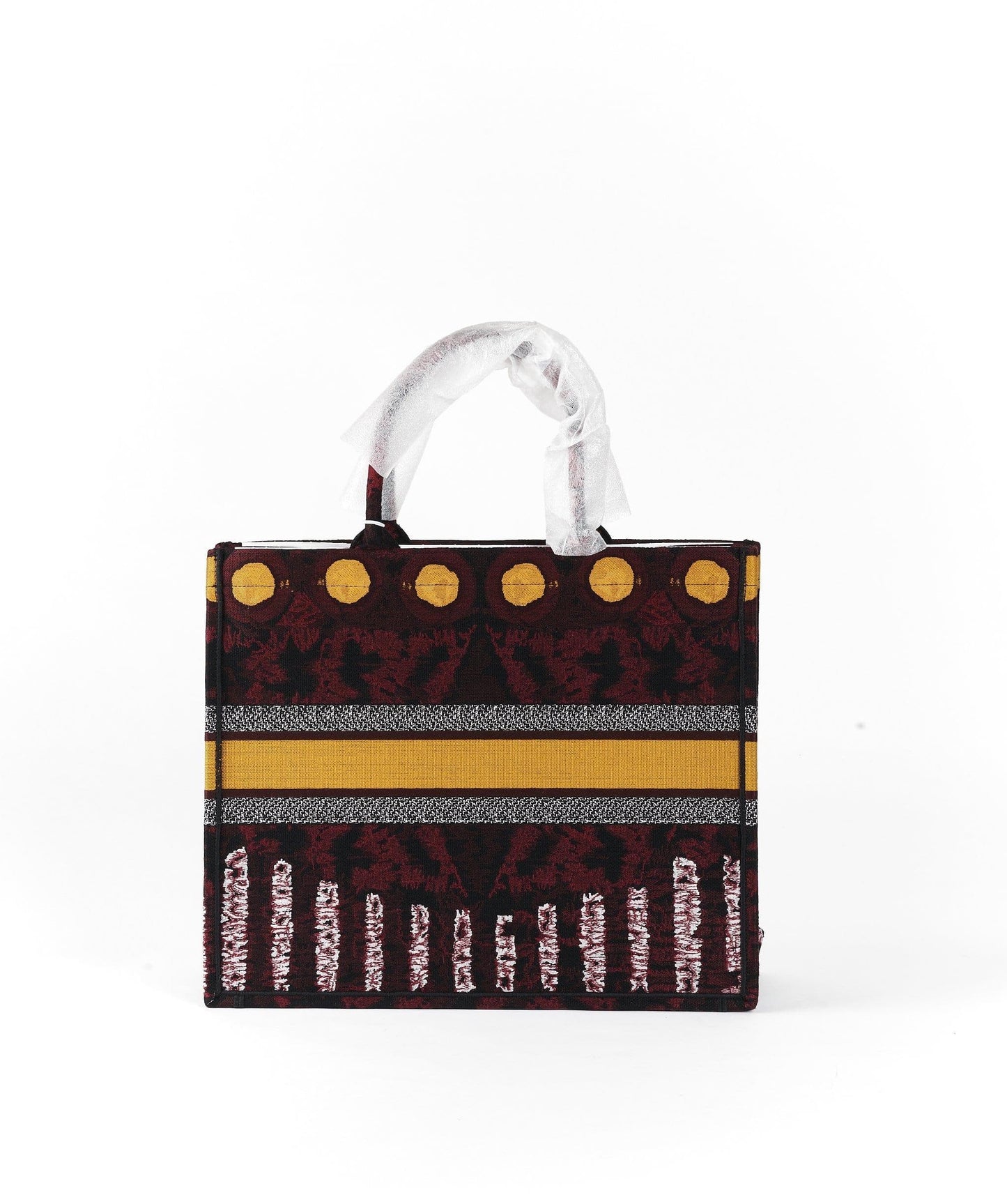 Dior Book Tote Yellow Circle and Burgundy Print