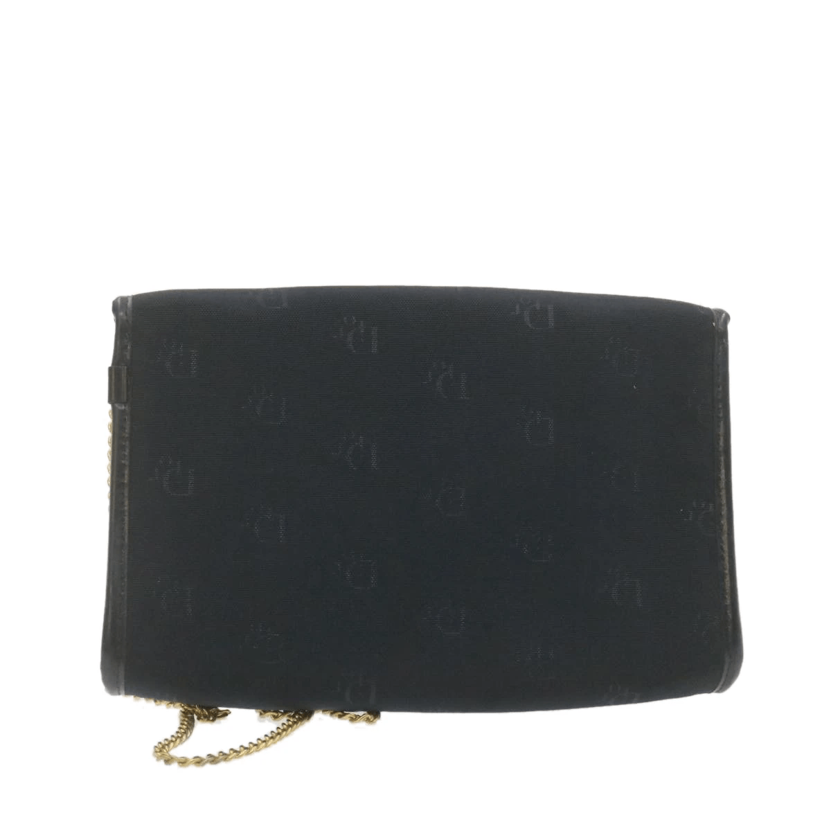 CHRISTIAN DIOR Chain Shoulder Bag Black Canvas Auth 21499 MW2753