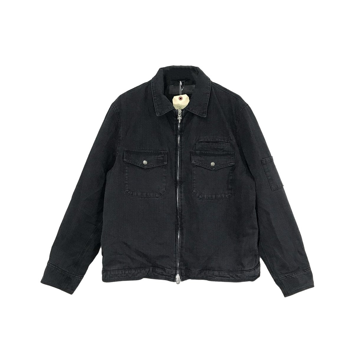 Chrome Hearts Black Wash Denim  Zip Jacket