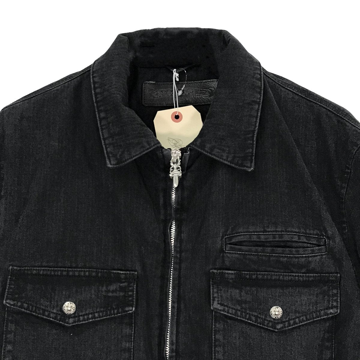Chrome Hearts Black Wash Denim  Zip Jacket