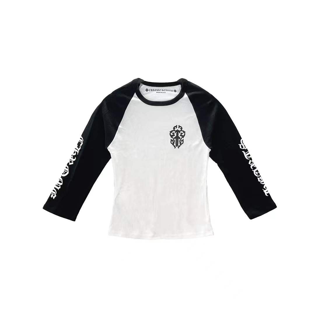 Chrome Hearts Black White  Baseball Long Mid Sleeve