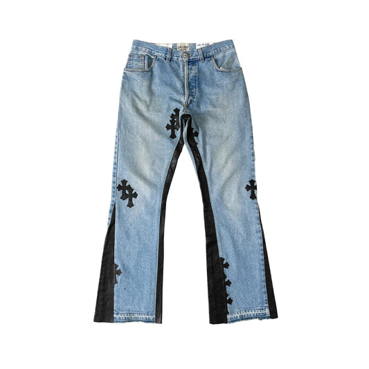 Chrome Hearts Gallery Dept Cross Patch Flare Denim Jeans