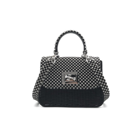 Chrome Hearts Horsehair Checkerboard Silver Cross Banboo Woven Bag