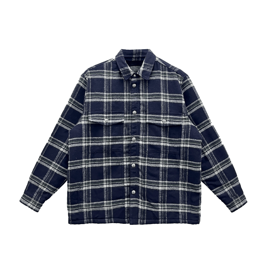 Chrome Hearts Work  Pile Lined Flannel Shirt Jacket