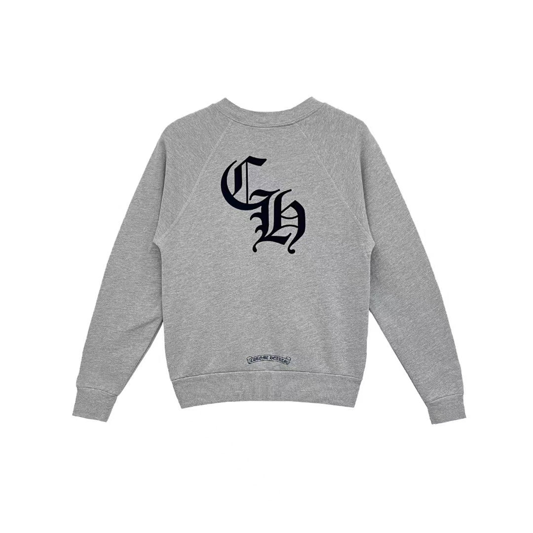 Chrome Hearts Triple Cross CH Letter Grey Sweatershirt