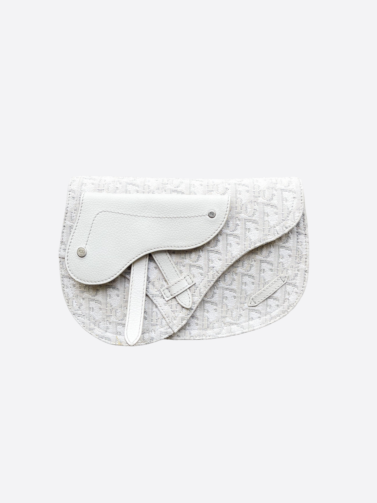 Dior Oblique Off-White Saddle Bag