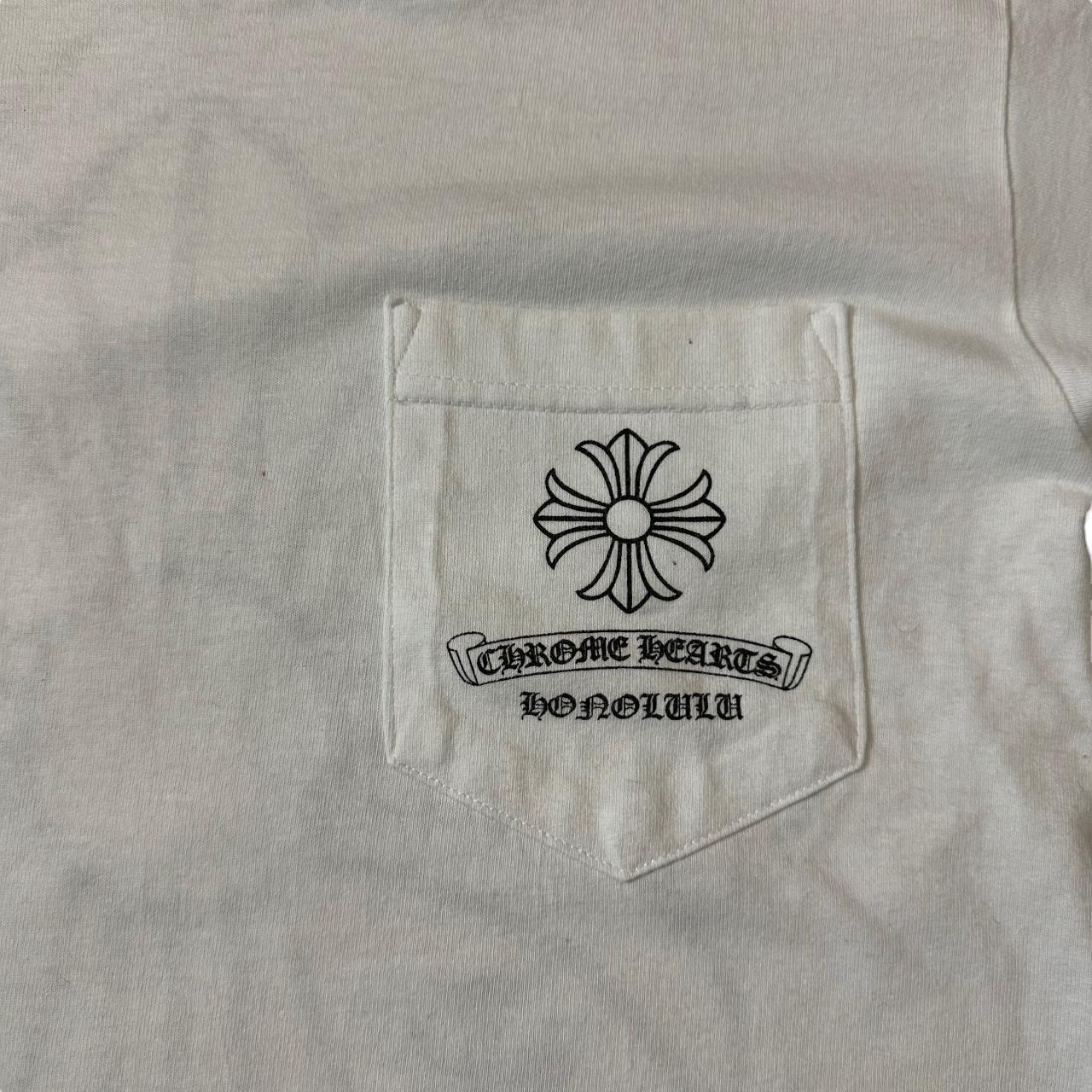 CHROME HEARTS Pocket tee Front & Back White T-shirt