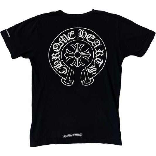 CHROME HEARTS Pocket tee Horseshoe Front & Back White T-shirt