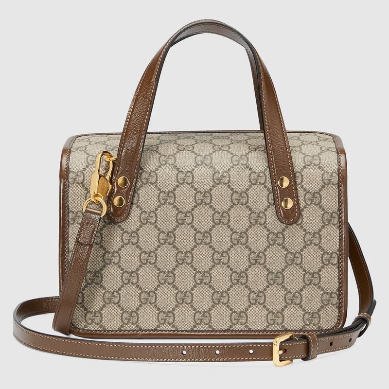 Gucci Horsebit 1955 Mini Top Handle Bag Brown Leather